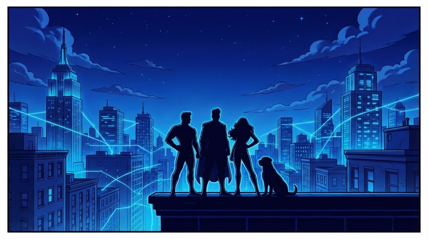 The Intrusion Defenders standing watch over a connected city skyline