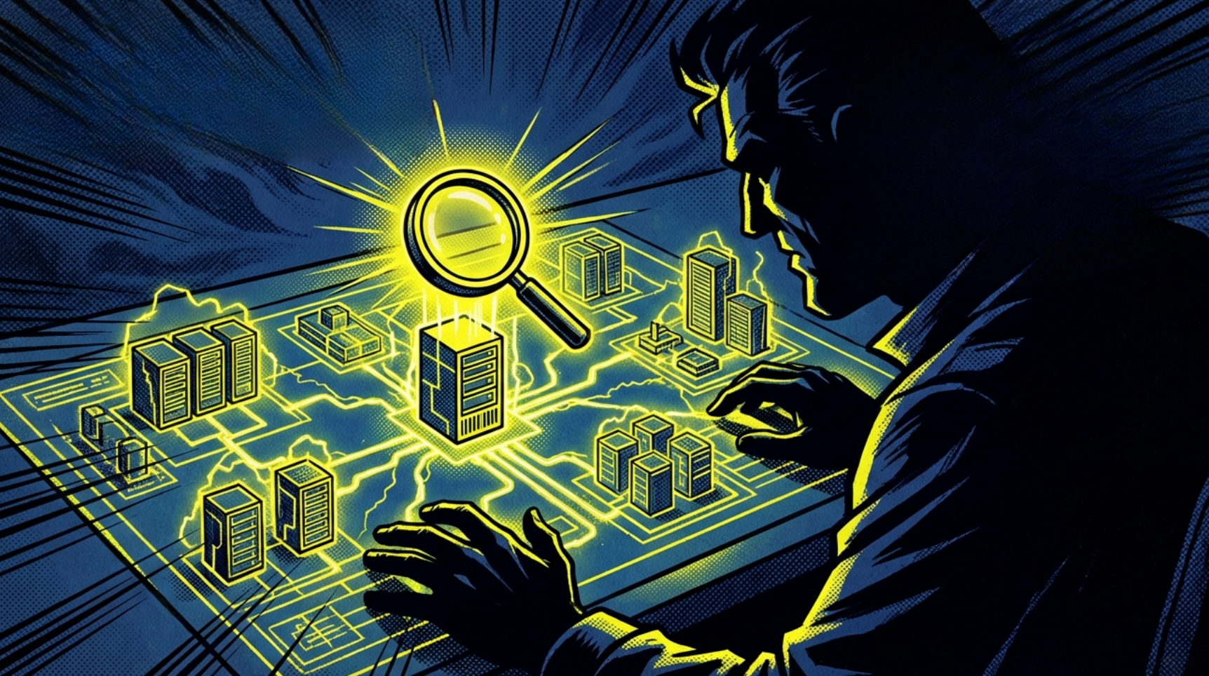 Attacker surveilling network infrastructure — Intrusion Shield stops reconnaissance before it starts